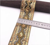 1 Yard Sequin Lace Trim Embroidered Ribbons Handmade Sewing Supplies - Woodland Gatherer