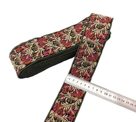 1 Yard Sequin Lace Trim Embroidered Ribbons Handmade Sewing Supplies - Woodland Gatherer