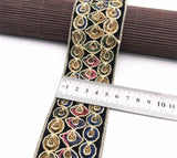 1 Yard Sequin Lace Trim Embroidered Ribbons Handmade Sewing Supplies - Woodland Gatherer