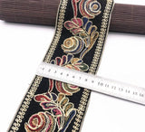 1 Yard Sequin Lace Trim Embroidered Ribbons Handmade Sewing Supplies - Woodland Gatherer