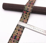 1 Yard Sequin Lace Trim Embroidered Ribbons Handmade Sewing Supplies - Woodland Gatherer