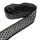 1 Yard Sequin Lace Trim Embroidered Ribbons Handmade Sewing Supplies - Woodland Gatherer