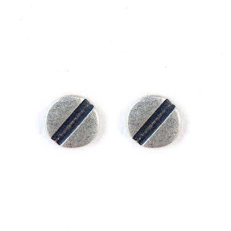 Flat Head Screw 925 Sterling Silver Stud Earrings