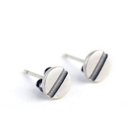 Flat Head Screw 925 Sterling Silver Stud Earrings