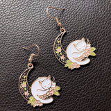 Cats in the Cradle Crescent Moon Earrings
