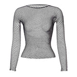 Fishnet Mesh Long Sleeve Tops