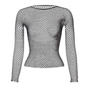 Fishnet Mesh Long Sleeve Tops