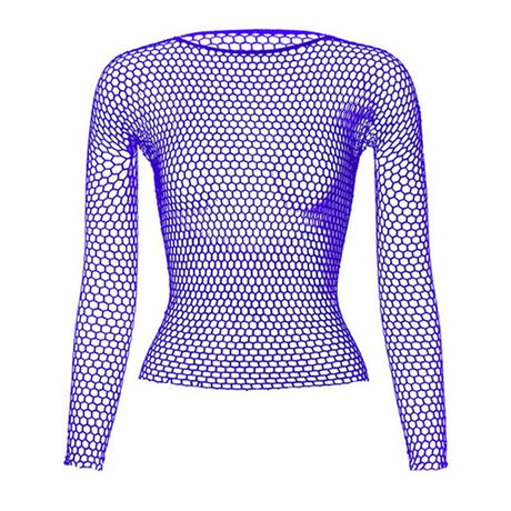 Fishnet Mesh Long Sleeve Tops