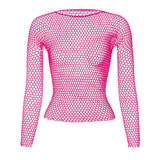 Fishnet Mesh Long Sleeve Tops