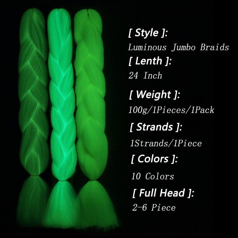 24 Inch Glow in the Dark Jumbo Braiding Hair Pre Stretched Synthetic Hair Braid Extension - Woodland Gatherer Woodland Gatherer | Australian Online Gift Store | Gifts & Treasures | Special Occasions & Everyday Fun | Whimsical Treats | Costumes | Jewellery | Fashion | Crafting DIY | Stationery | Boho Festival Fashion | Home Decor & Fittings     Afterpay Available Paypal Available Humm Available Worldwide Shipping Available