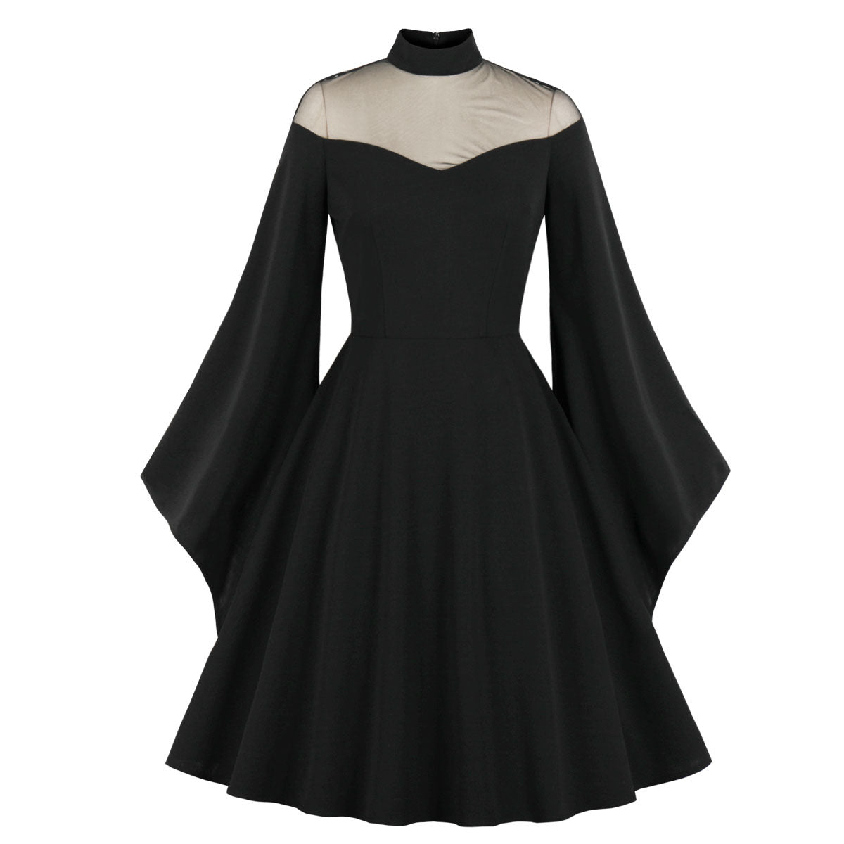 Zella Batwing Sleeve Gothic Swing Dress