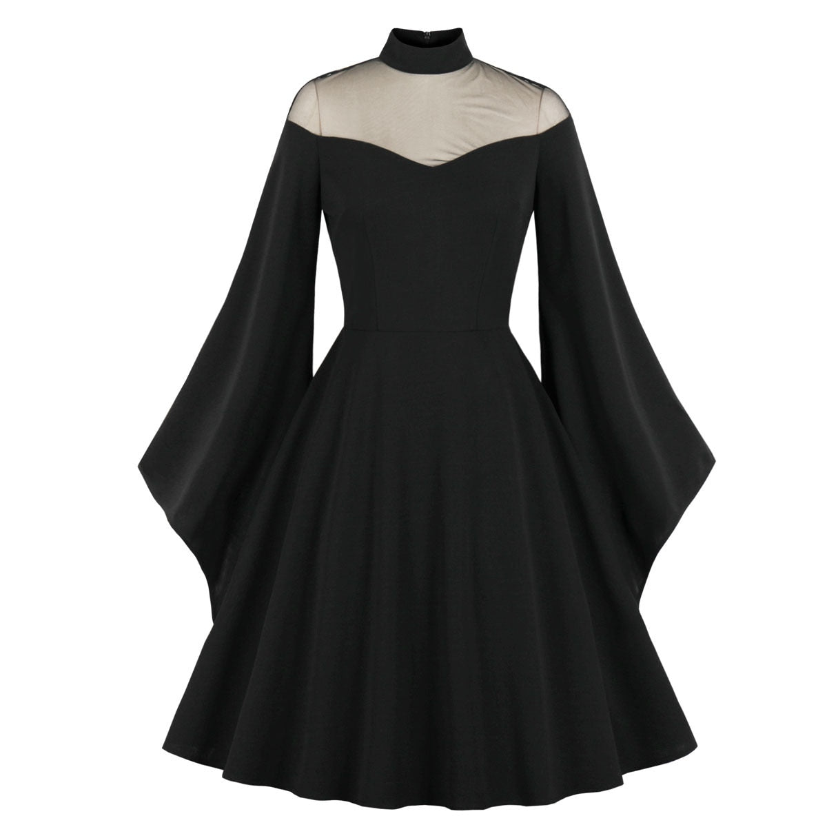 Zella Batwing Sleeve Gothic Swing Dress