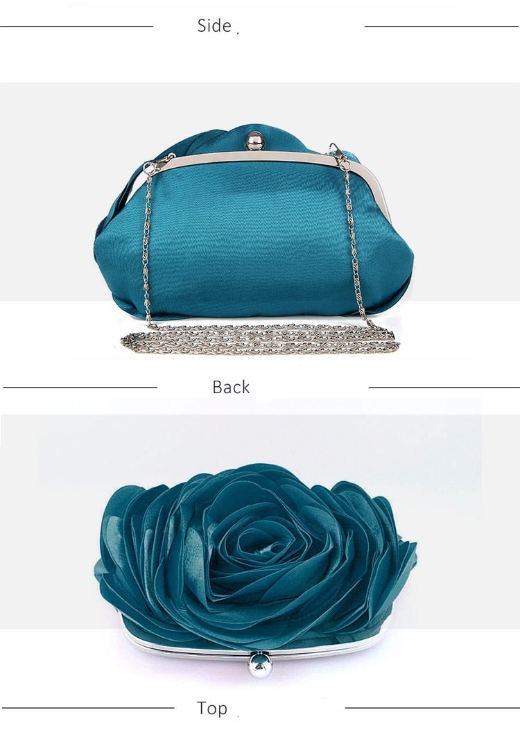 Rose Evening Bag Clutch Purse