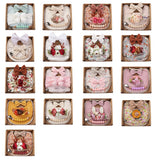 4Pcs/Gift Box Set Floral Baby Bib Headband Hair Band Food Grade Silicone Beads Pacifier Clip Chain