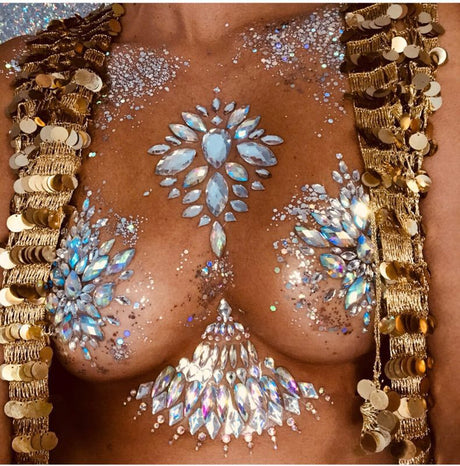 Party Ta-Tahs Chest Crystal Resin Stickers