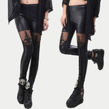 Faux Leather Gothic Punk Leggings