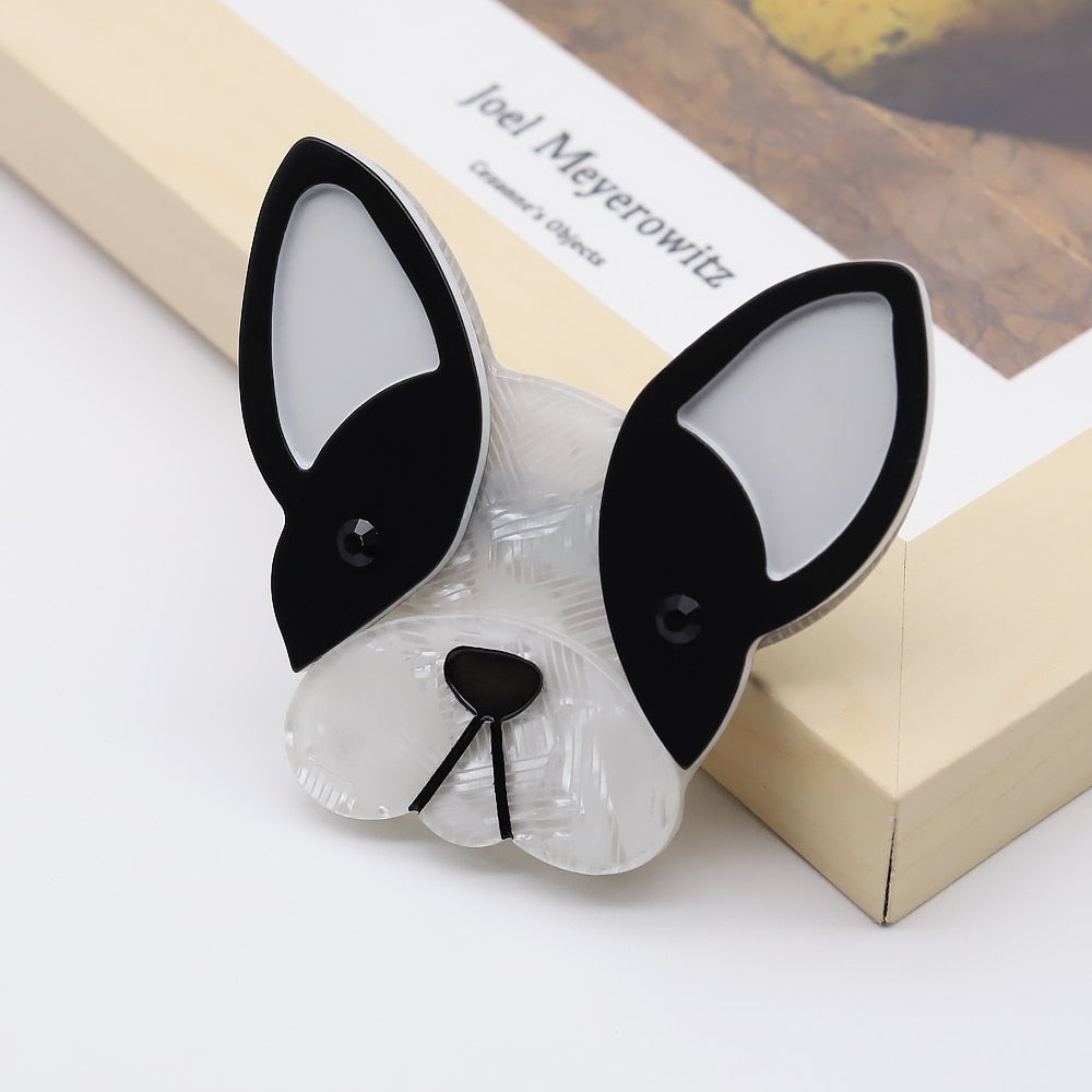 French Bulldog Handmade Acrylic Brooch