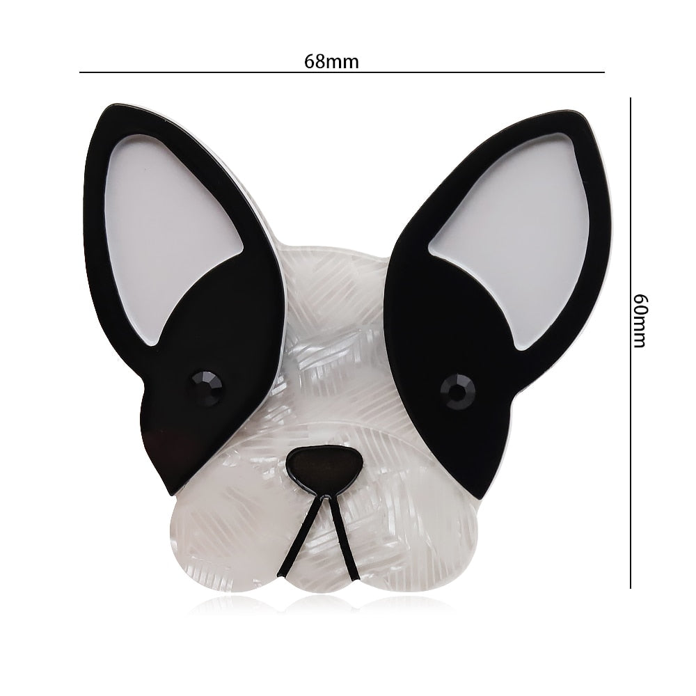 French Bulldog Handmade Acrylic Brooch