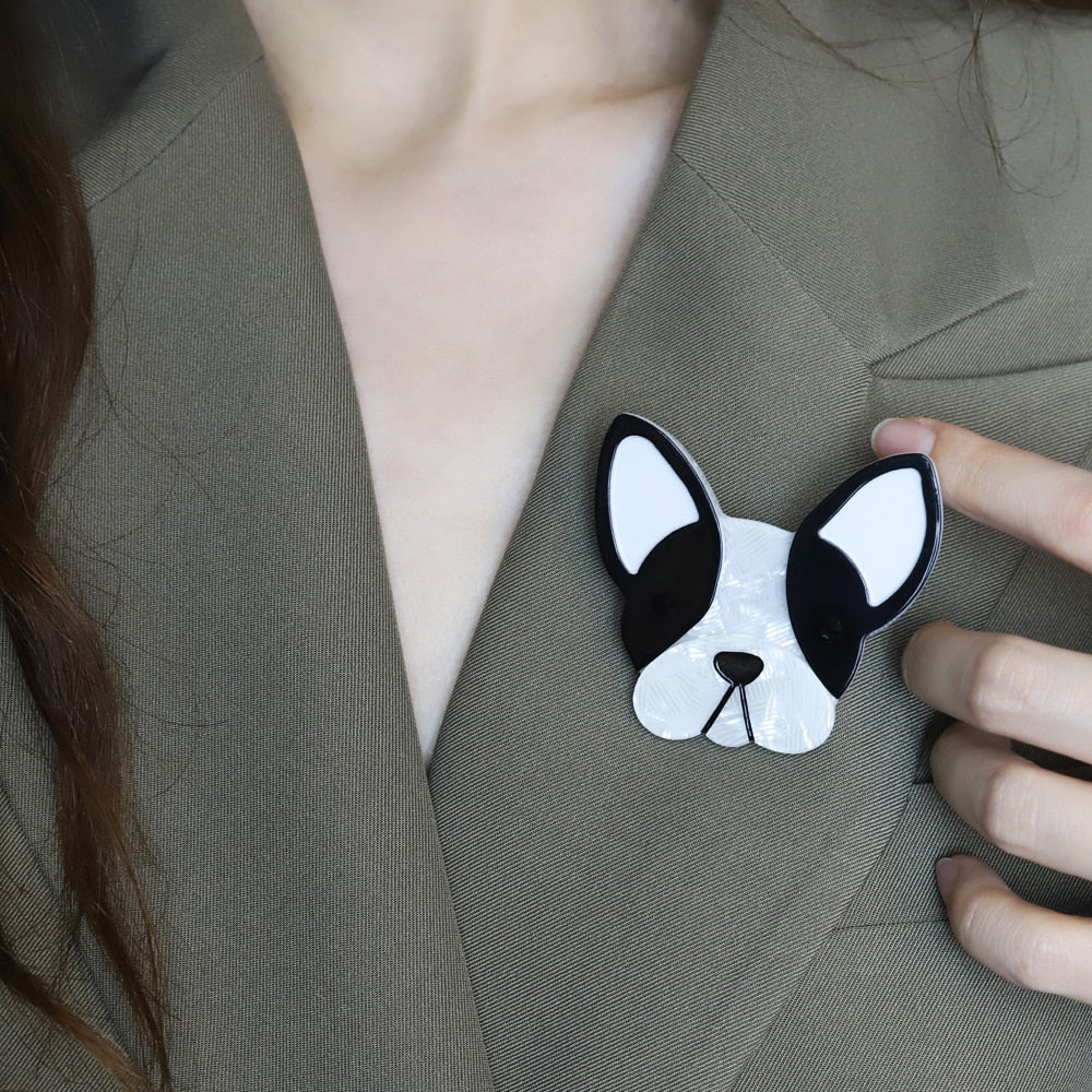 French Bulldog Handmade Acrylic Brooch
