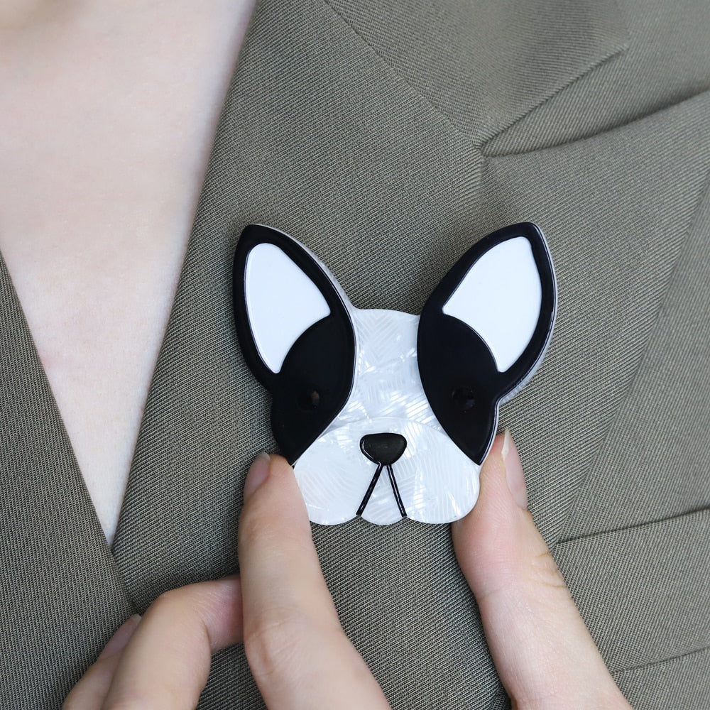 French Bulldog Handmade Acrylic Brooch