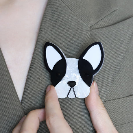 French Bulldog Handmade Acrylic Brooch