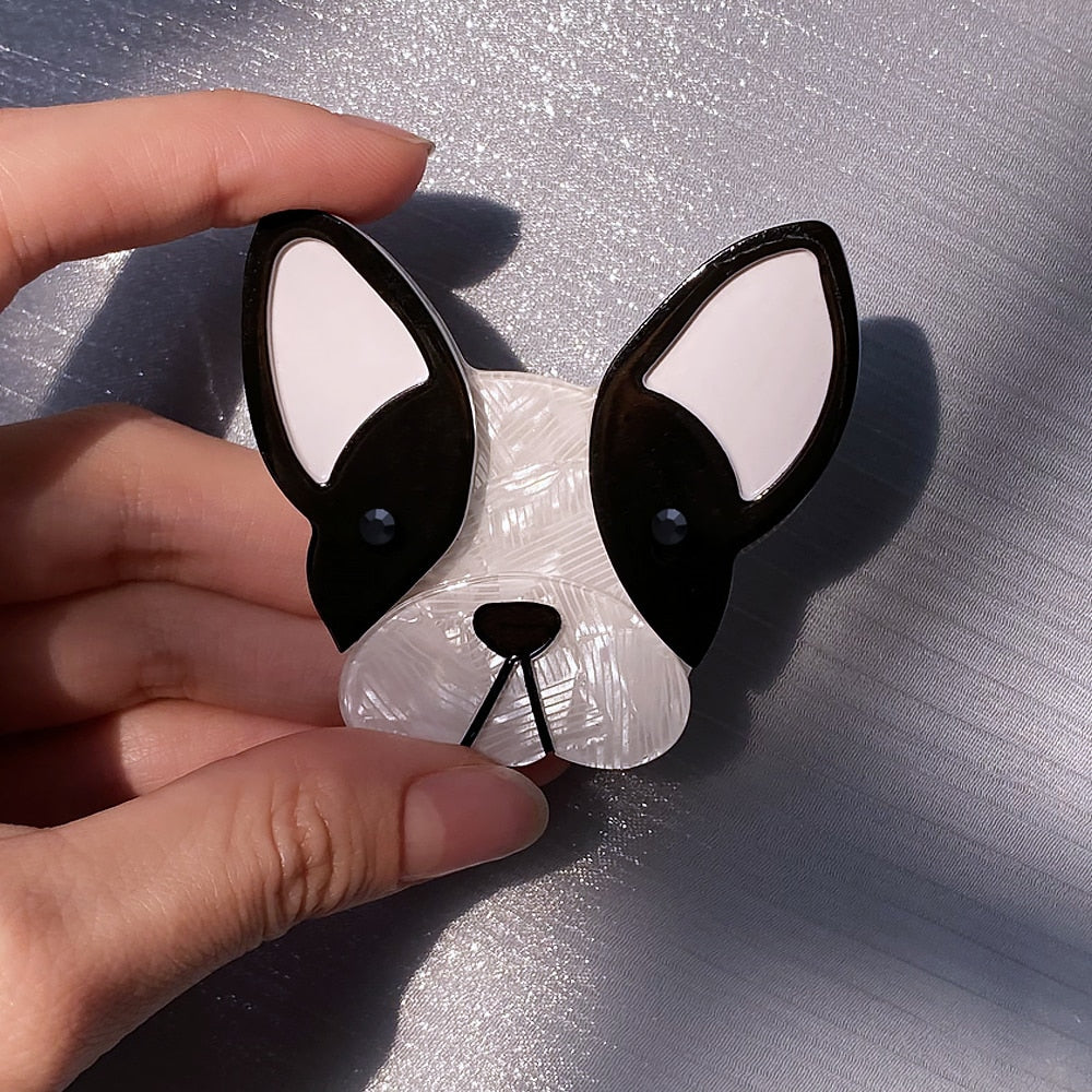 French Bulldog Handmade Acrylic Brooch