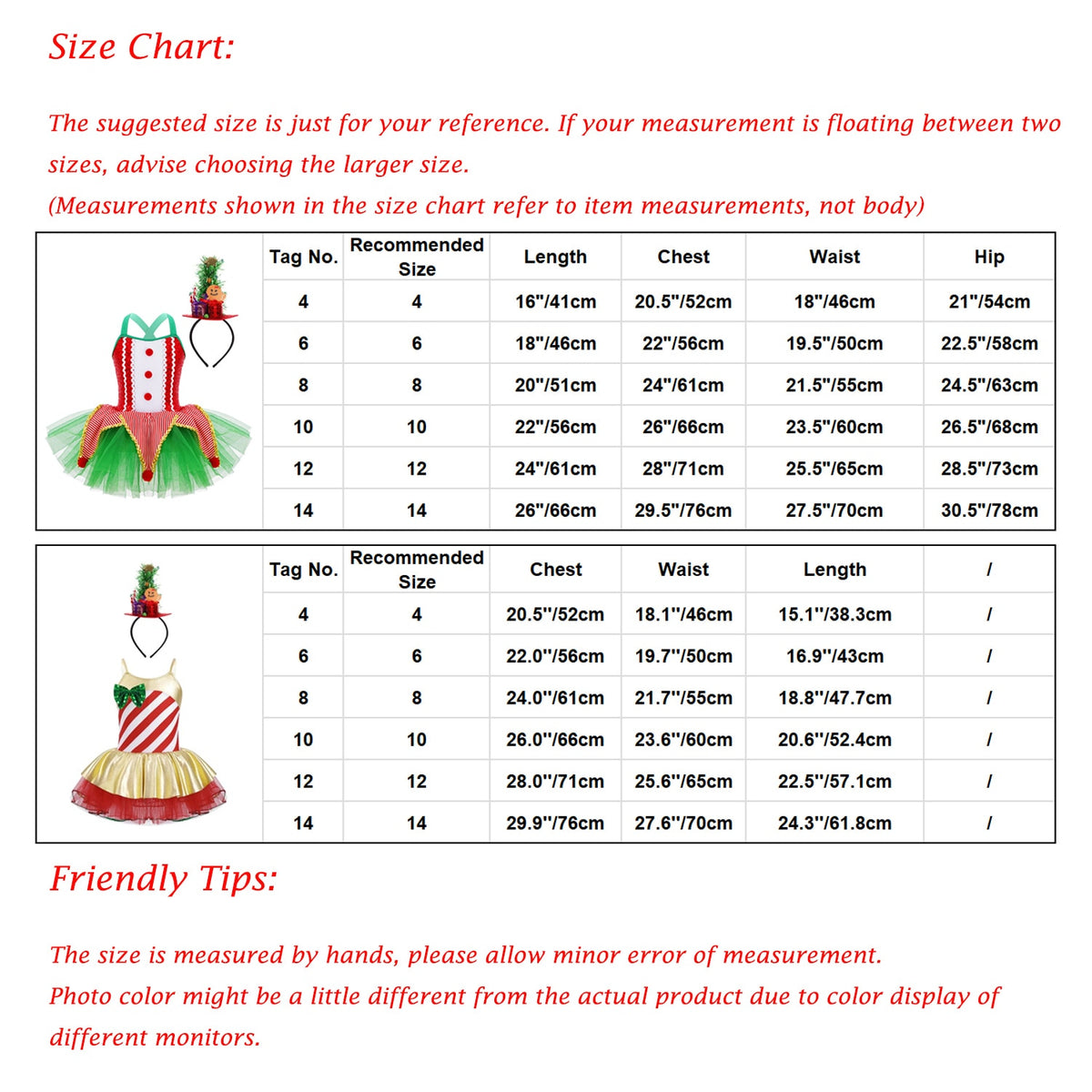 Girls Christmas Concert Performance Costume Leotard Tutu Dress with Headband