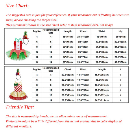 Girls Christmas Concert Performance Costume Leotard Tutu Dress with Headband