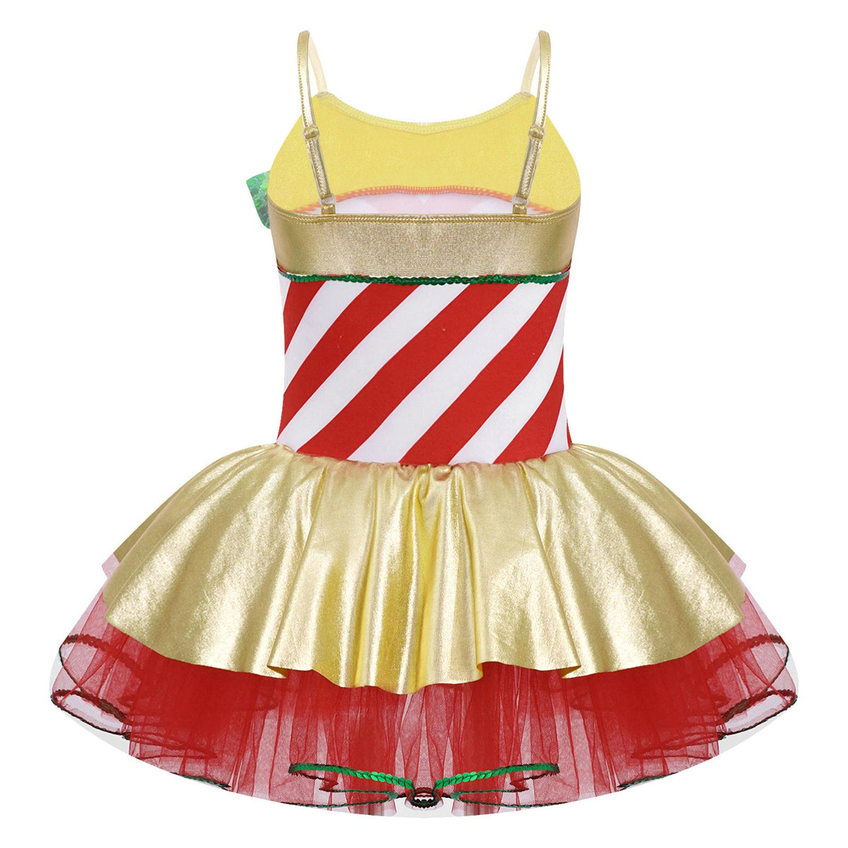 Girls Christmas Concert Performance Costume Leotard Tutu Dress with Headband