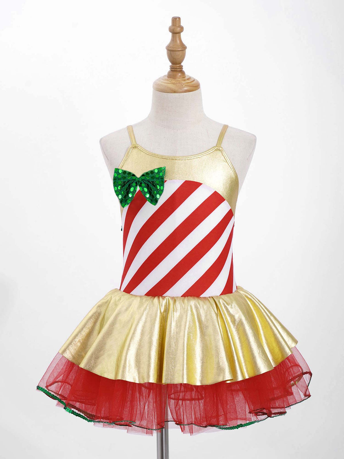 Girls Christmas Concert Performance Costume Leotard Tutu Dress with Headband
