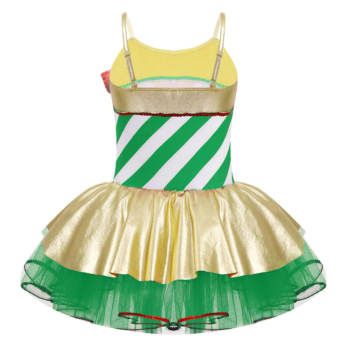Girls Christmas Concert Performance Costume Leotard Tutu Dress with Headband
