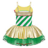 Girls Christmas Concert Performance Costume Leotard Tutu Dress with Headband