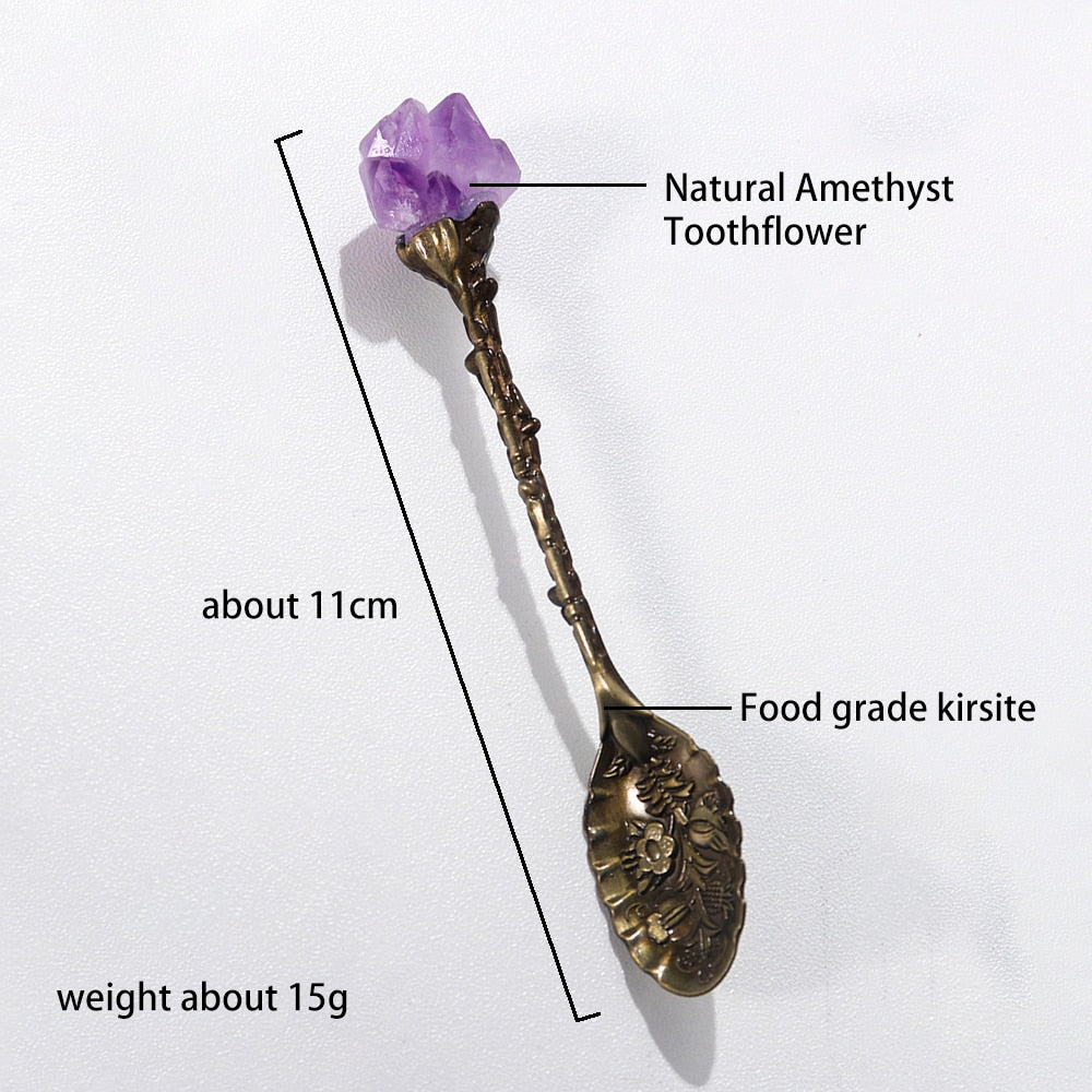 One Natural Amethyst Cluster Teaspoon