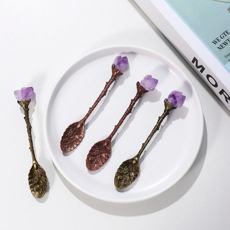 One Natural Amethyst Cluster Teaspoon