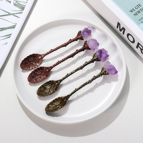 One Natural Amethyst Cluster Teaspoon