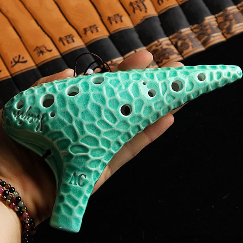 Sea Ripple Ocarina 12 Holes Handmade Midrange C Key Orff Musical Instrument