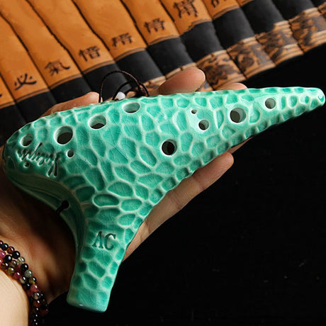 Sea Ripple Ocarina 12 Holes Handmade Midrange C Key Orff Musical Instrument
