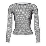 Fishnet Mesh Long Sleeve Tops