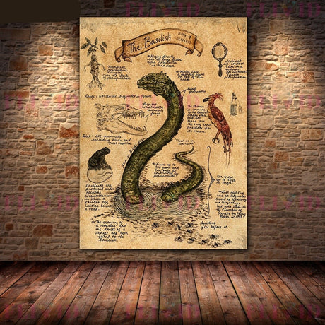 Poster Prints - Dementor, Dragon, Basilisk, Grey Wolf, Phoenix, Thestral, Unicorn and Peruvian Vipertooth