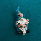 Morgan the One-Eyed Blue Gnome Enamel Brooch Pin