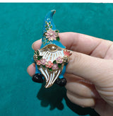 Morgan the One-Eyed Blue Gnome Enamel Brooch Pin