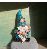 Morgan the One-Eyed Blue Gnome Enamel Brooch Pin