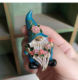 Morgan the One-Eyed Blue Gnome Enamel Brooch Pin