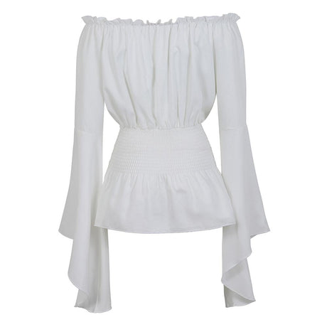 Peasant Blouse Off the Shoulder Shirt Steampunk Pirate Medieval Cosplay Costume Corset Top