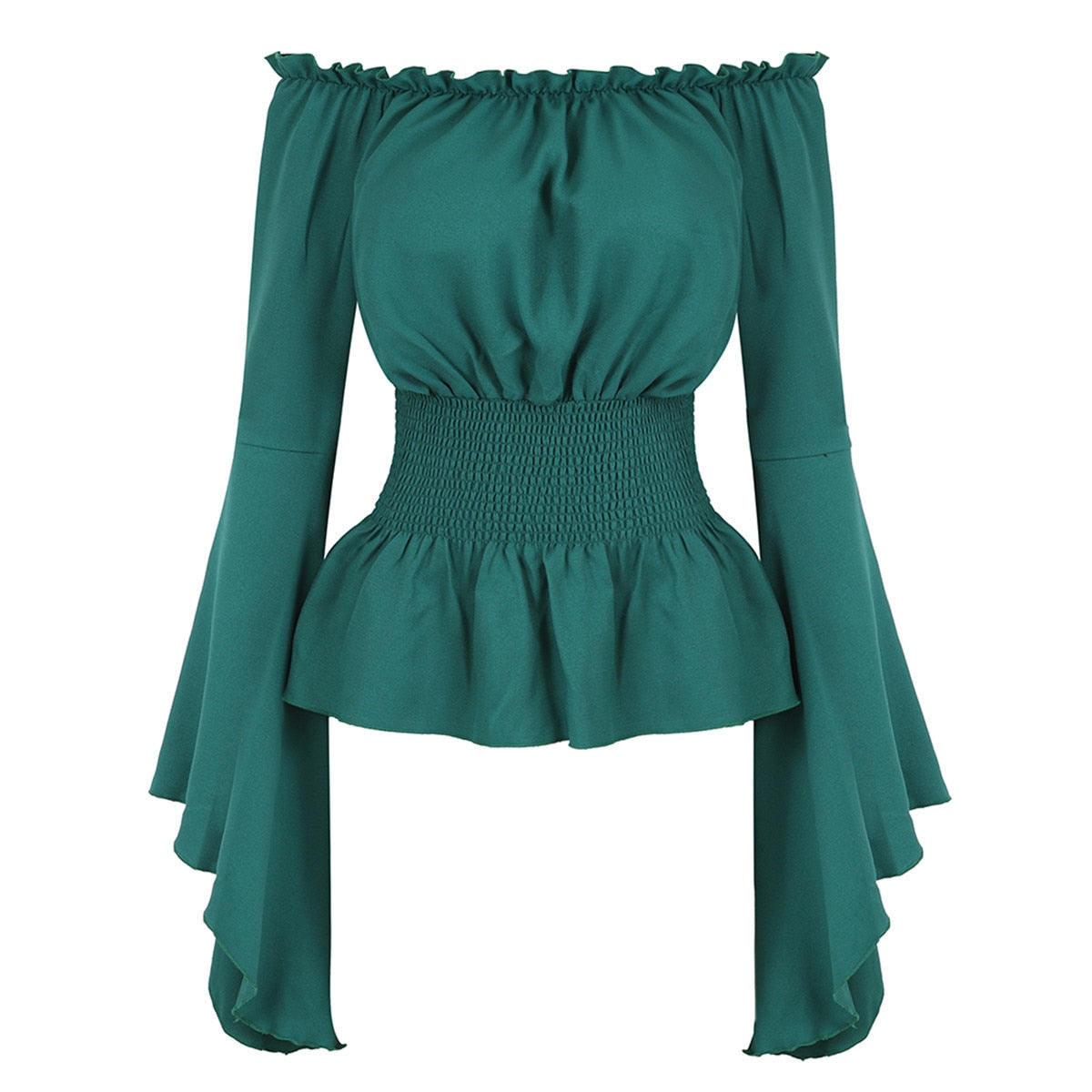 Peasant Blouse Off the Shoulder Shirt Steampunk Pirate Medieval Cosplay Costume Corset Top