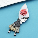 Woodland Red Riding Hood Handmade Acrylic Brooch