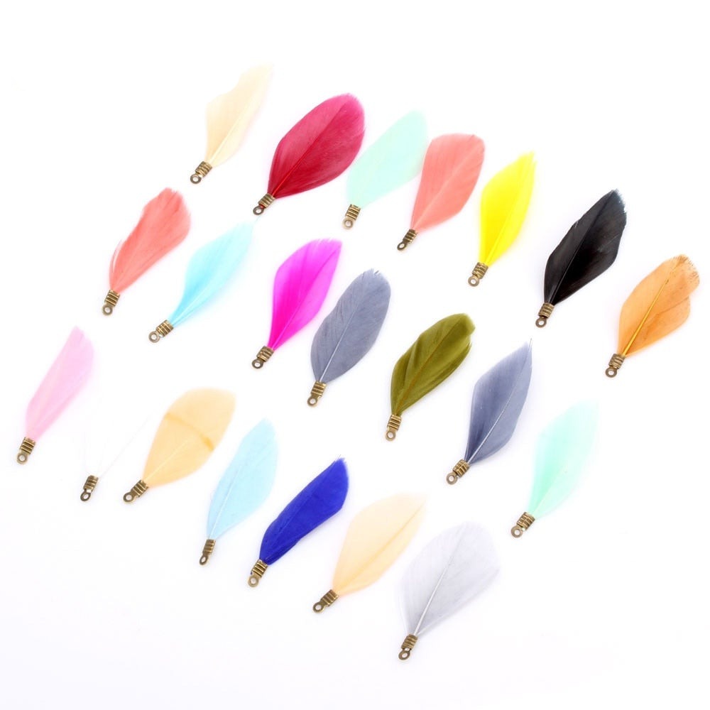 Natural Feathers with Metal Clips for Jewellery Making