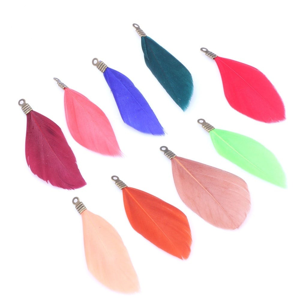 Natural Feathers with Metal Clips for Jewellery Making