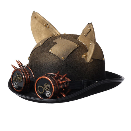 Steampunk Cat Ears Bowler Hat