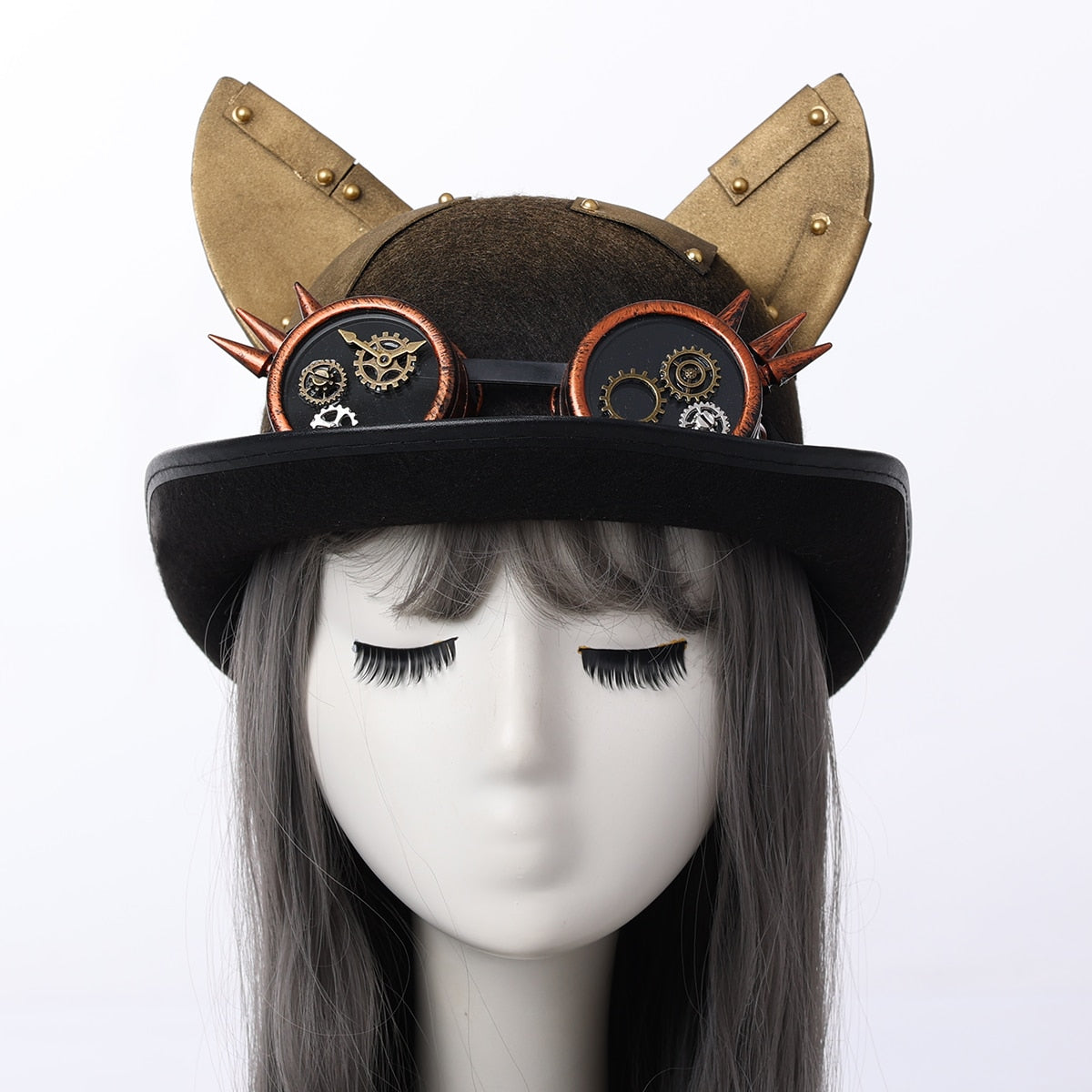 Steampunk Cat Ears Bowler Hat
